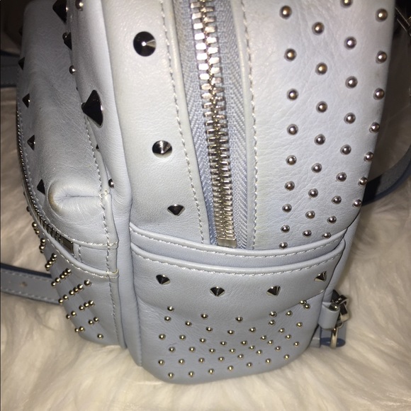 Baby Blue MCM Studded mini Backpack